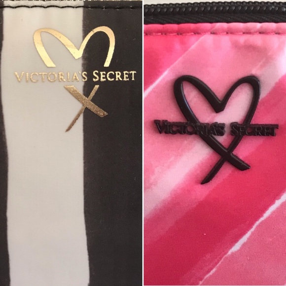 🆕 Victoria’s Secret 2pc Striped Cosmetic Bag Set - Picture 2 of 7